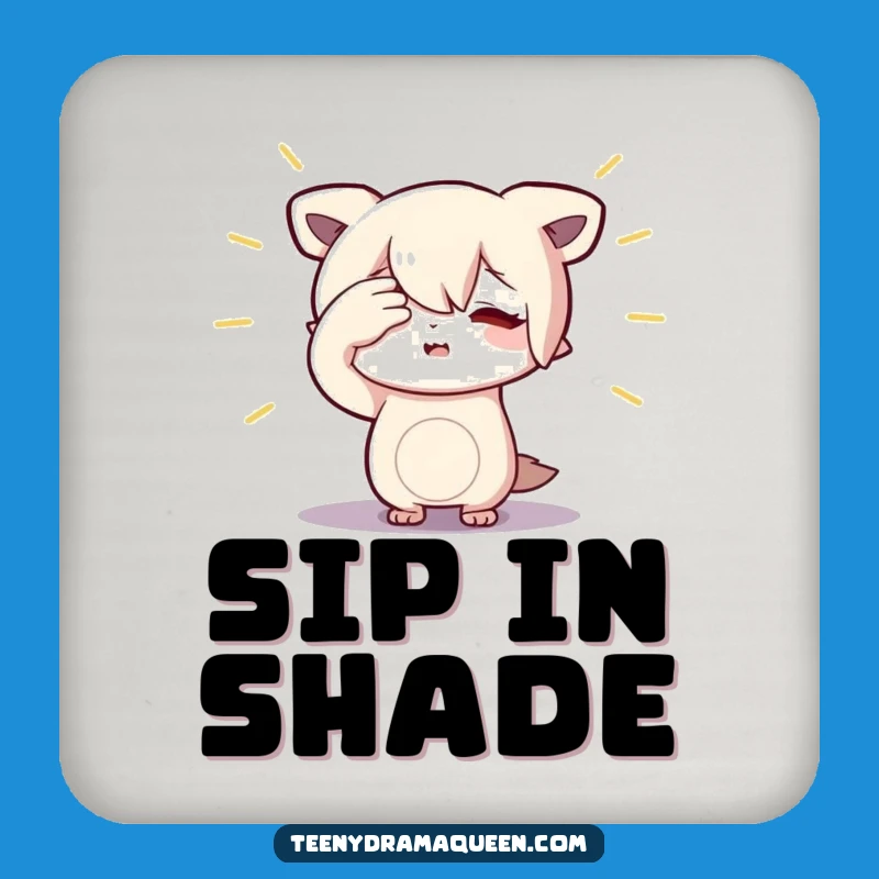 Funny Spotlight Shy Coaster: Dramatic Shielding Eyes Drink Protector