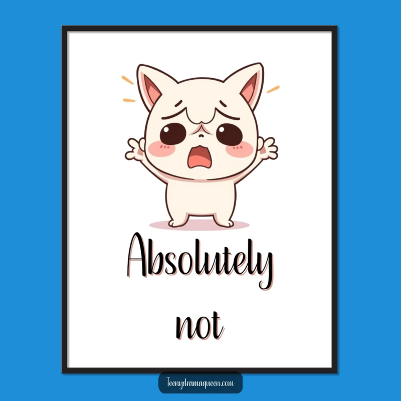 Funny Exasperated Kawaii Character Poster - Art for Your Walls and Mood