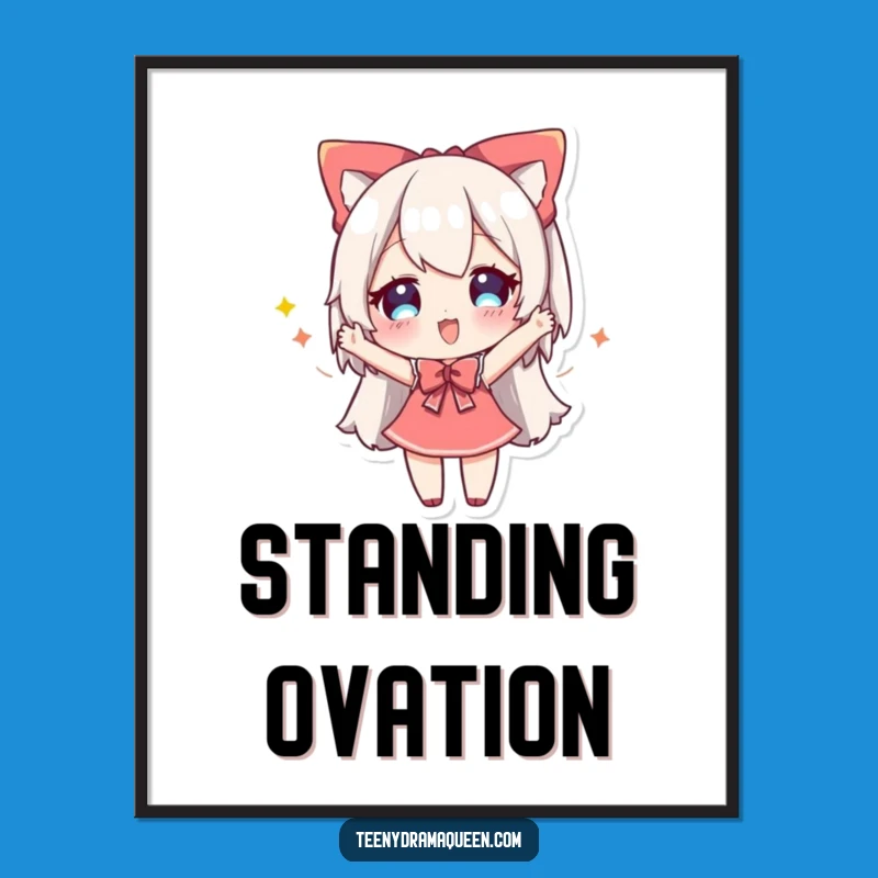 Funny Cheery Poster: Decorate With a Dramatic Bow Artwork