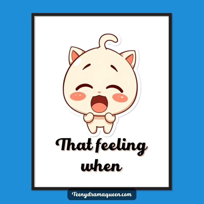 Funny Wall Art: Giggling Character's Shocking Surprise, Hilarious Decor Gift!