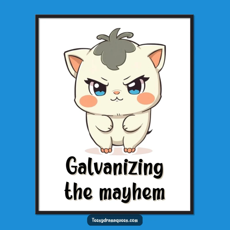 Funny Mischief Maker Poster: Character Art, Playful Funny Gift Decor