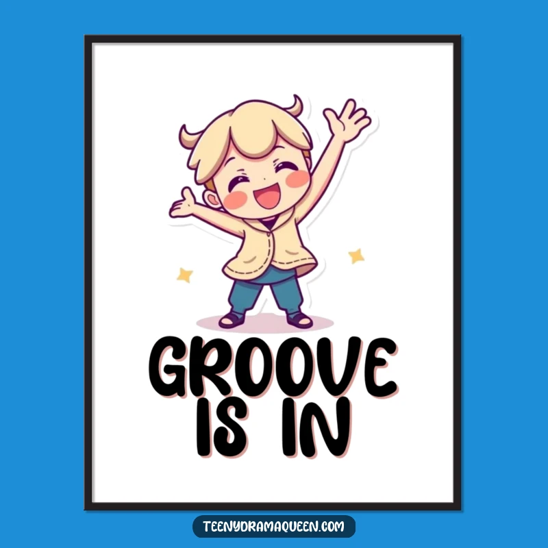 Funny Playful Character Poster: Decorate Walls with a Hilarious Silly Dance Pose Art