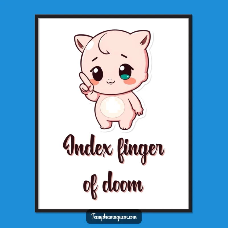 Funny Tiny Finger Huff Poster - Cute Character Art, Perfect Gift!