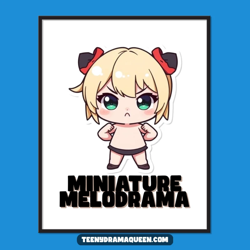 Funny Tiny Pout Poster: Dramatic Pose Art for Wall Decor