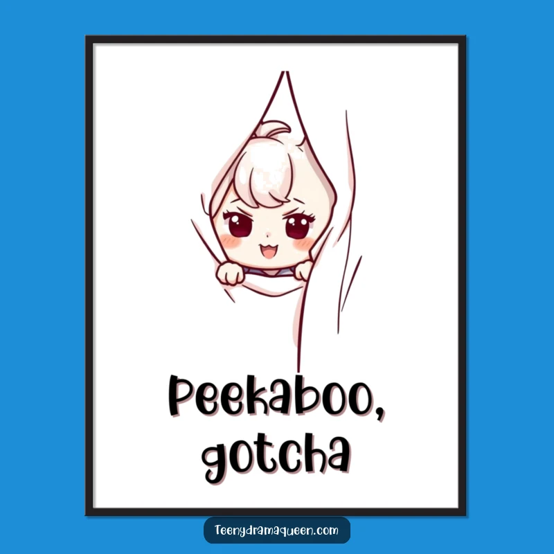 Funny Peeking Character Poster - Mysterious Wall Art and Perfect Funny Gift