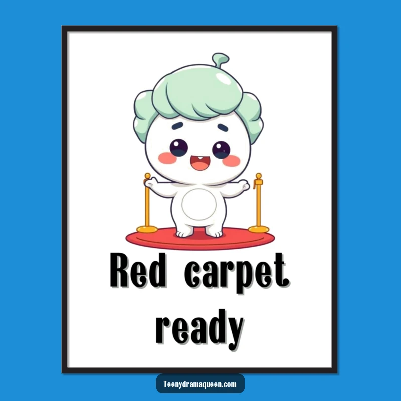 Funny Red Carpet Giggling Star Poster, Decorate Your Space with Star Power