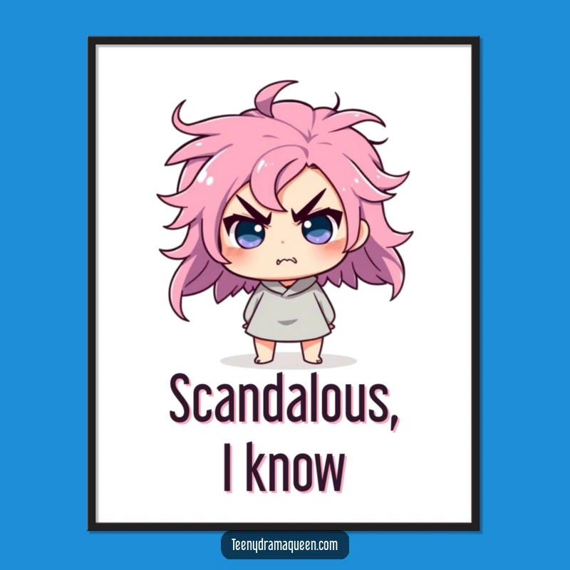 Funny Hair Flip Poster - Dramatic Wall Art and Perfect Funny Gift