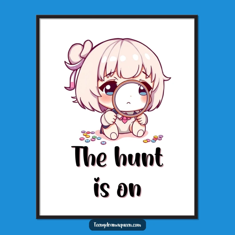 Funny Sequin Investigator Poster: Hilarious Detective Character, Perfect Funny Gift Decor