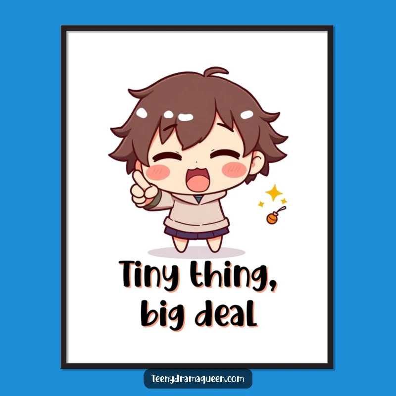 Funny Excited Character Poster: Decorate With Dramatic Pointing Art