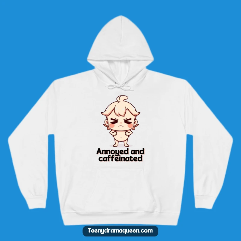 Funny Huffing Character Hoodie: Cozy Grumpy Displeased Sweatshirt, Perfect Funny Gift