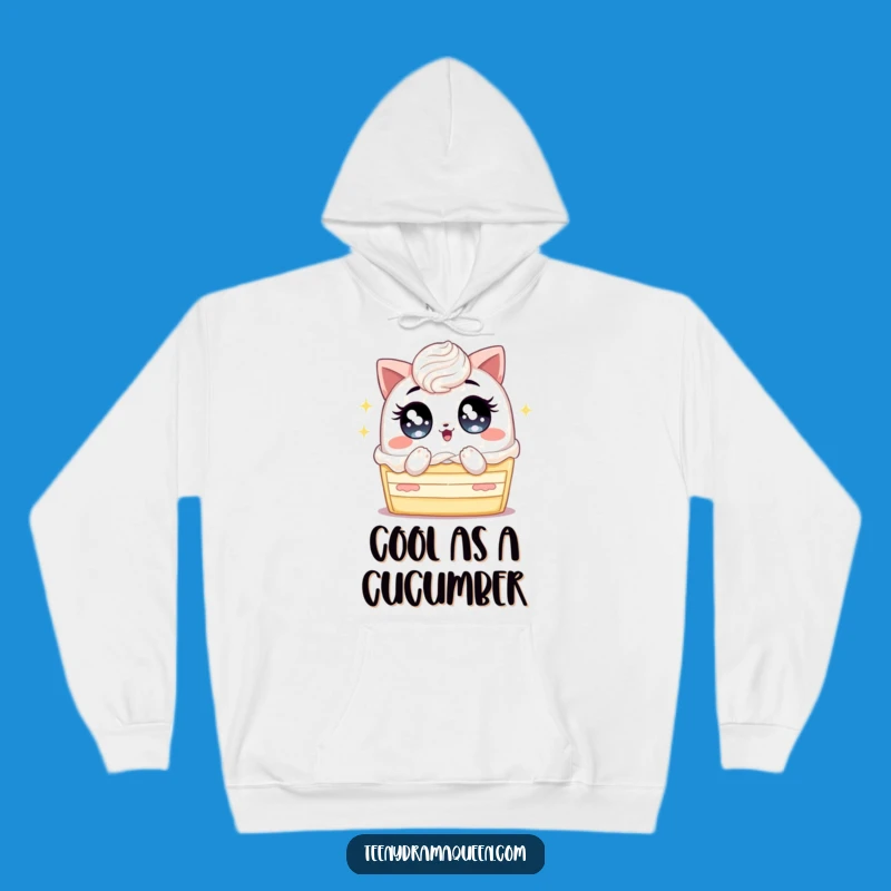 Cozy Funny Cake Eyes Hoodie: Warm & Dramatic Dessert Design, Humorous Comfort Gift