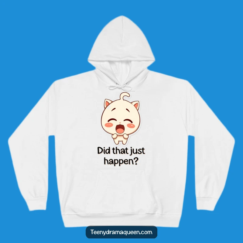 Funny Cozy Shock Hoodie: Giggling Character's Expressive Surprise, Warm Gift!