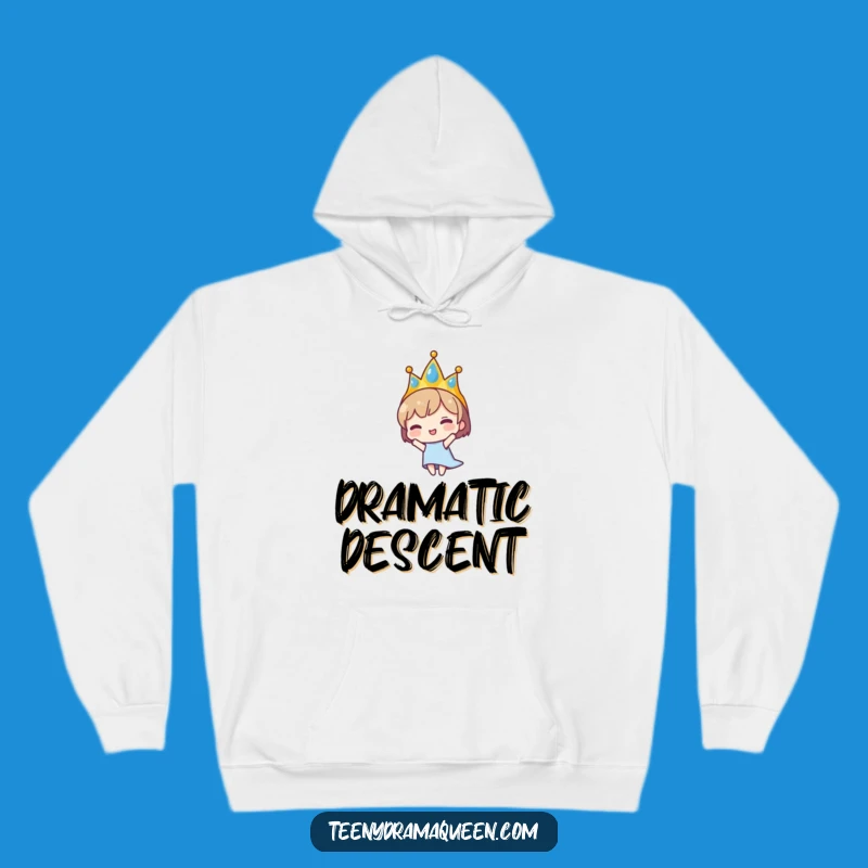 Funny Falling Tiara Character Hoodie - Cozy Comfort for Dramatic Moments
