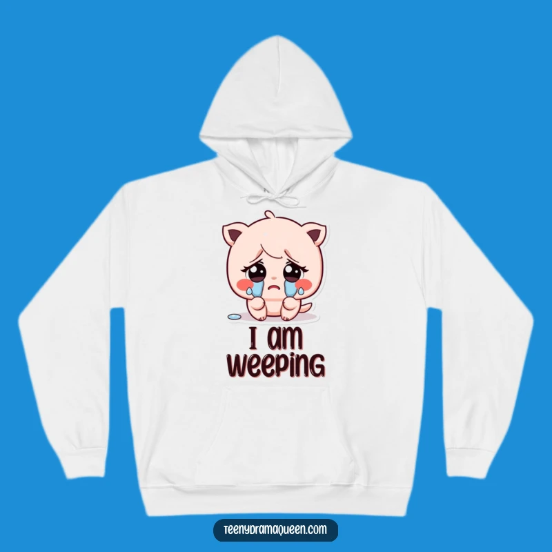 Funny Sad Kawaii Character Hoodie - Cozy Comfort for Teary Moments