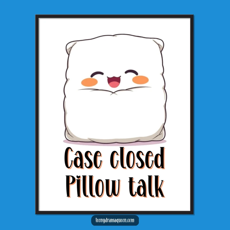 Free Printable Pillow Pal Wall Art: Giggling Overstuffed Character Funny Downloadable Gift