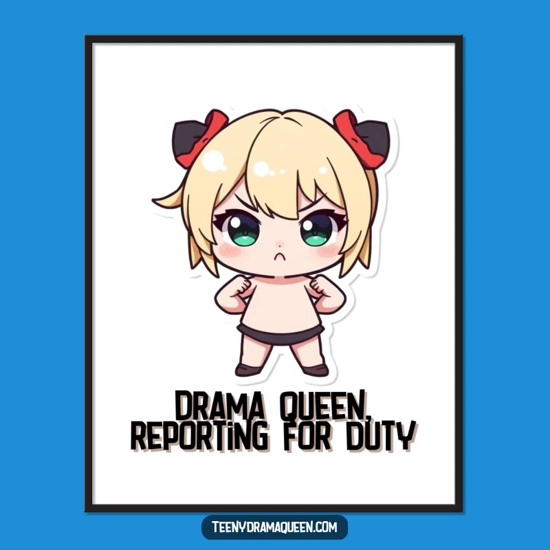 Free Printable Wall Art: Dramatic Tiny Character Pose, Hilarious Digital Download!