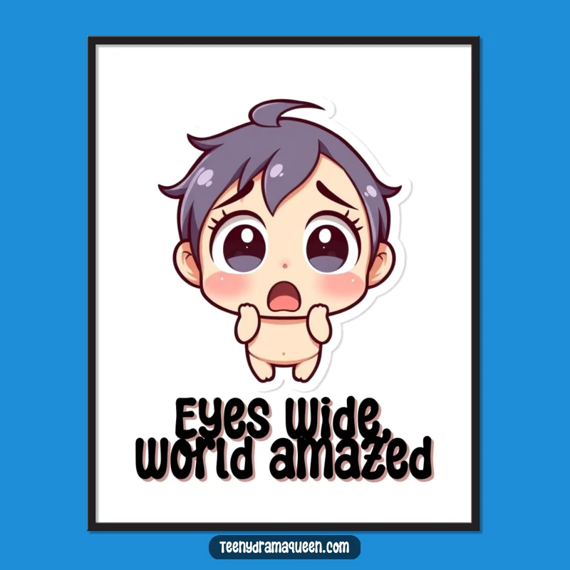 Free Printable Wall Art: Shocked Expression Character, Humorous Downloadable Decor for Amused Eyes