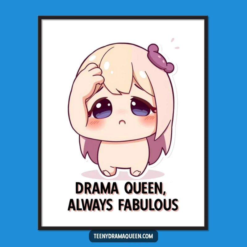 Free Printable Fainting Character Wall Art - Hilarious Dramatic Home Decor Downloadable