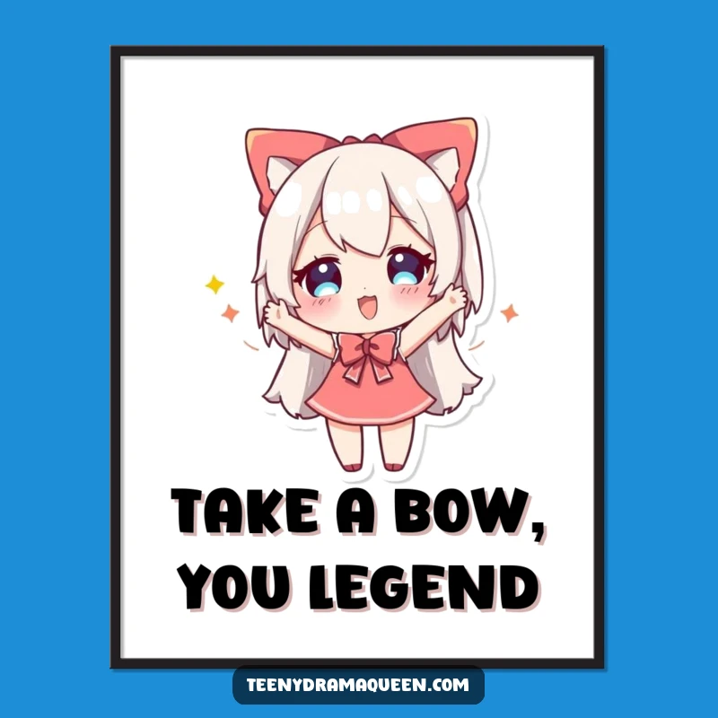 Free Printable Wall Art: Bowing Character, Theatrical Downloadable Decor