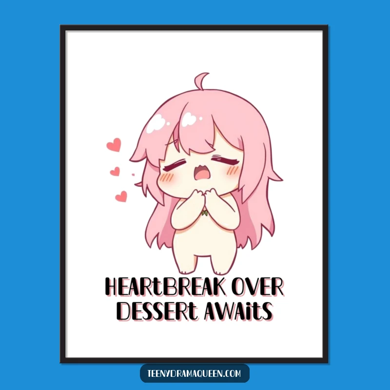 Free Printable Wall Art: Drama Queen Heartbreak Funny Downloadable Gift Decor for Theatrical Spaces!