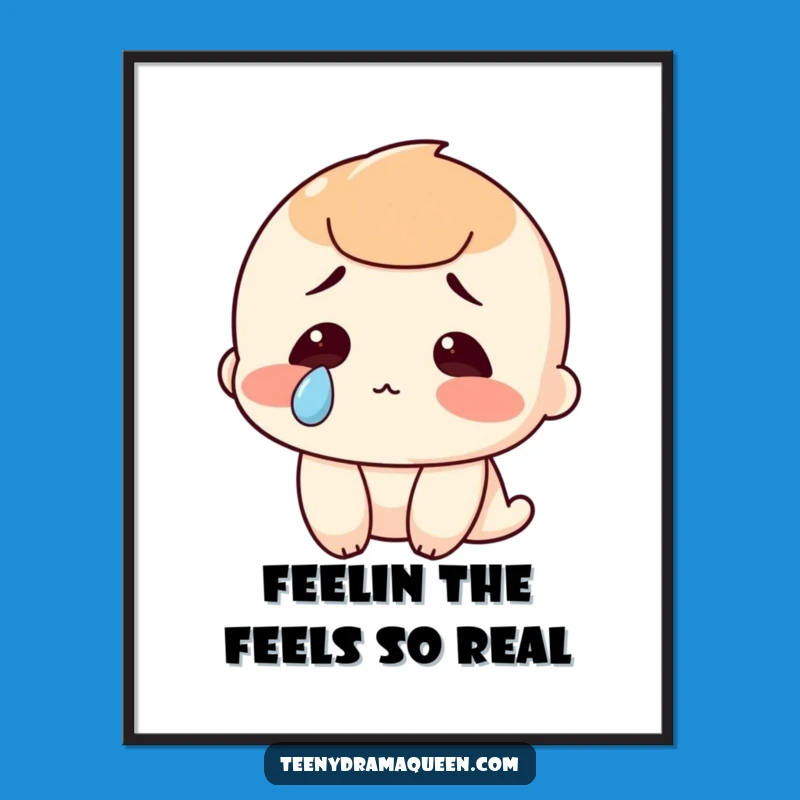 Free Printable Wall Art: Funny Tearful Character, Hilarious Downloadable Art for Humor Lovers