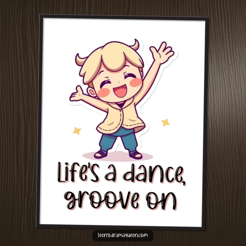 Funny Free Printable Wall Art: A quirky character striking an outlandish, silly dance pose, bringing humor and personality to your space.