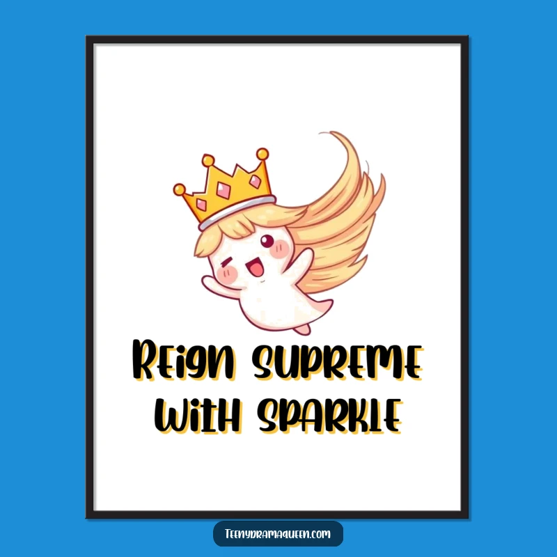 Funny Free Printable Wall Art: Majestic Flying Crown for a Regal Touch to Your Decor