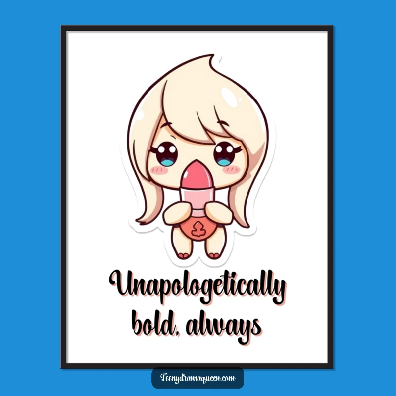 Funny Free Printable Wall Art: Unimpressed Lipstick - Stylish Downloadable Decor