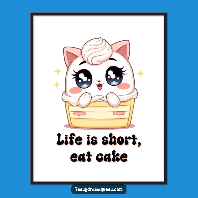 Funny Free Printable Wall Art: Whimsical Fanning Cake to Add Humor to Your Decor