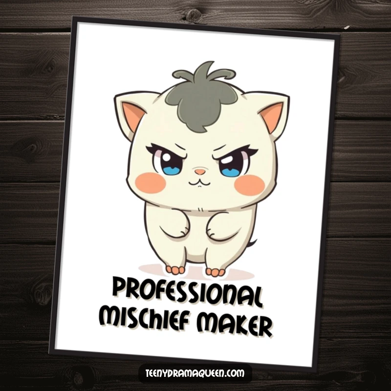 Funny Free Printable Wall Art: Character with a mischievous glint in its eye, ready to initiate a fun commotion, adding humor to decor.