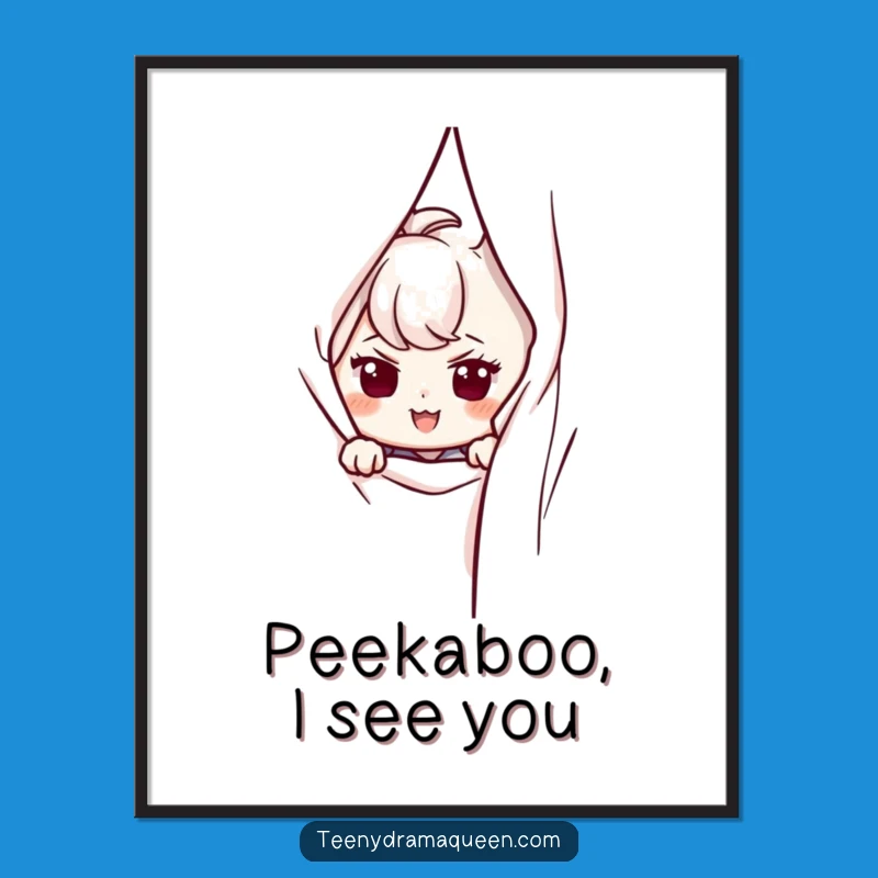 Funny Free Printable Wall Art: Mischevious Peek - Quirky Downloadable Decor