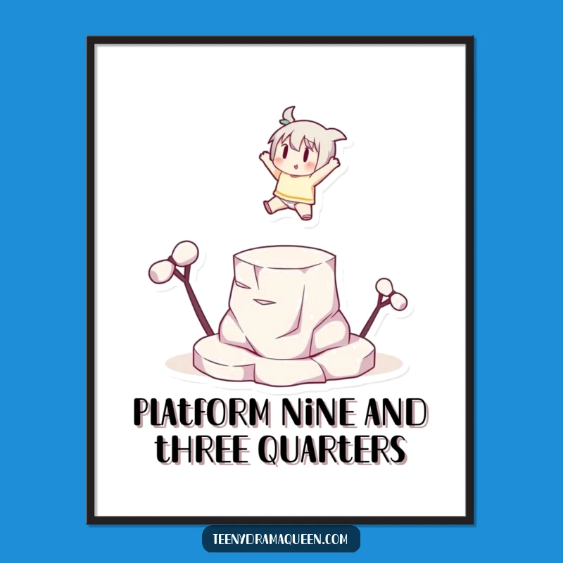 Free Printable Wall Art: Leaping Character, Funny Downloadable Decor for Dynamic Spaces