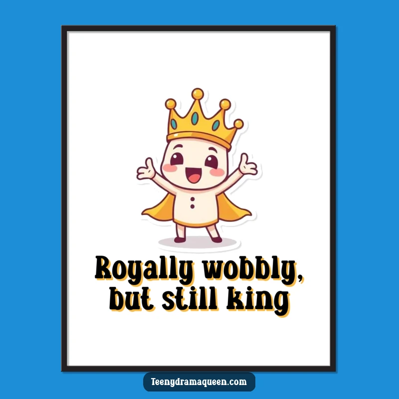 Free Printable Wall Art: Funny Crown Character Art Downloadable Gift