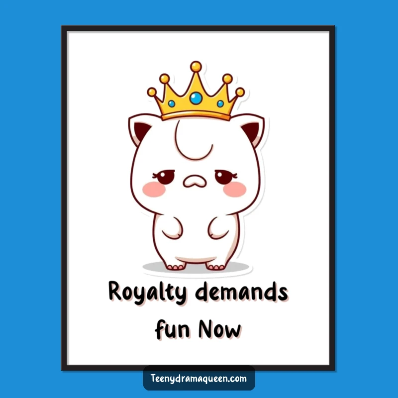 Free Printable Unimpressed Crown Wall Art - Funny Kawaii Character Decor
