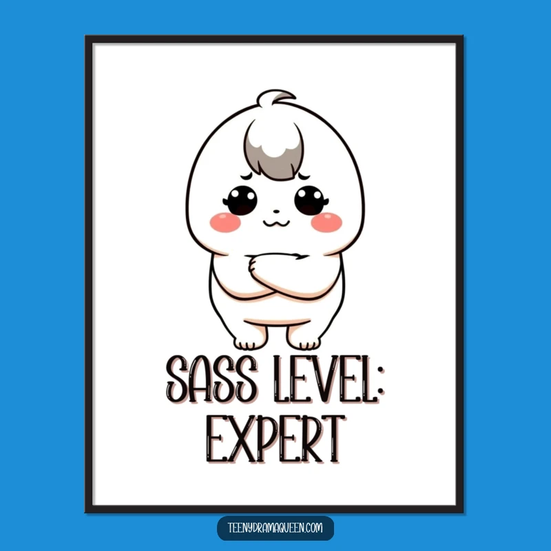 Free Printable Pouty Kawaii Wall Art - Sassy Downloadable Decor for a Humorous Home