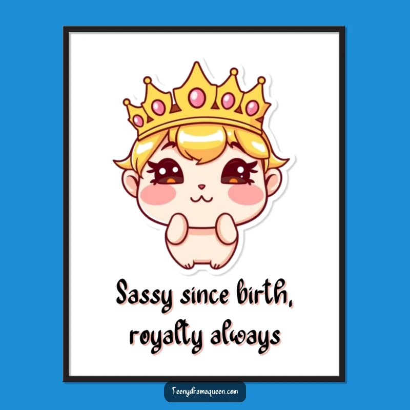 Free Printable Wall Art: Sassy Pouting Crown Adds Attitude