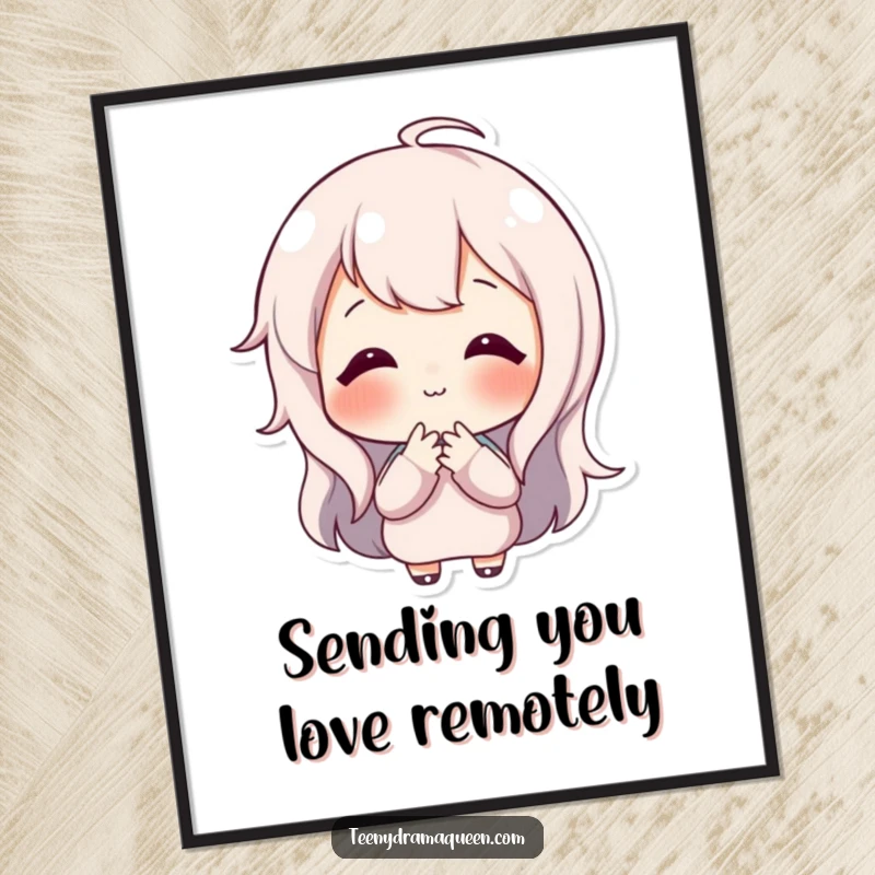 Funny Free Printable Wall Art: A joyful character blowing a small, charming kiss, adding a touch of playful sweetness to your wall.