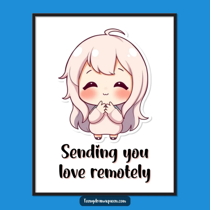 Free Printable Wall Art: Kissing Character, Whimsical Downloadable Decor