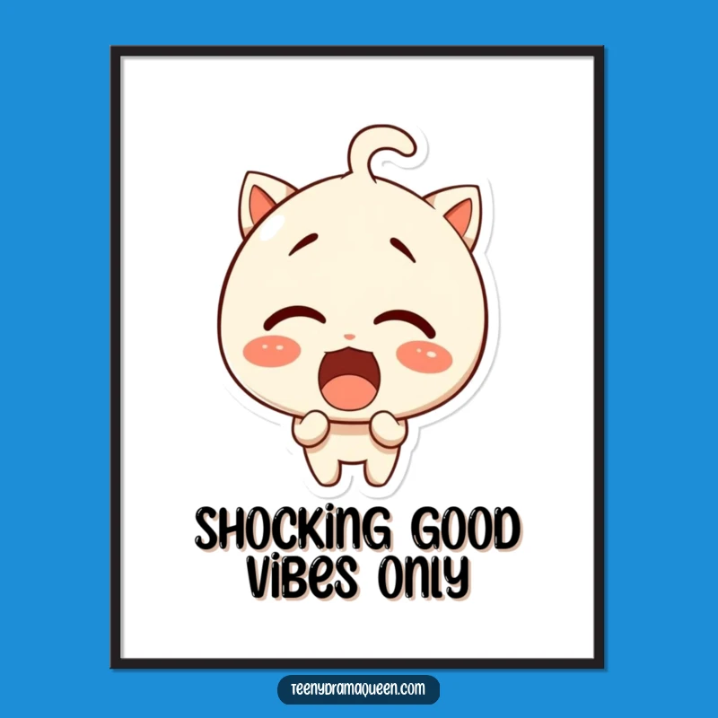 Funny Free Printable Wall Art: Shocked Giggle Character, Downloadable Art for Humor