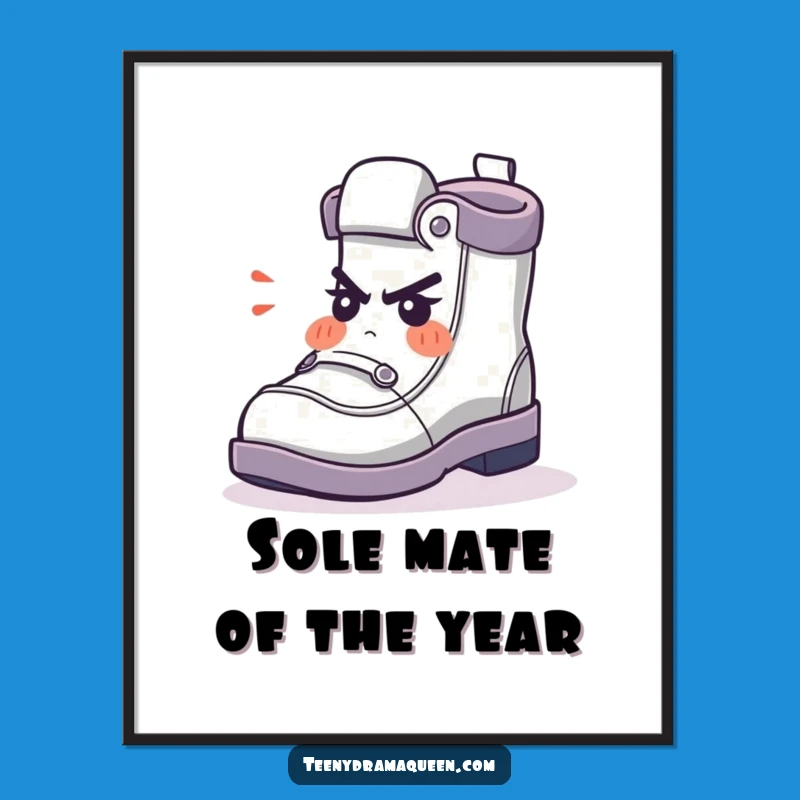 Funny Free Printable Wall Art: Indignant Shoe Cartoon - Hilarious Downloadable Decor