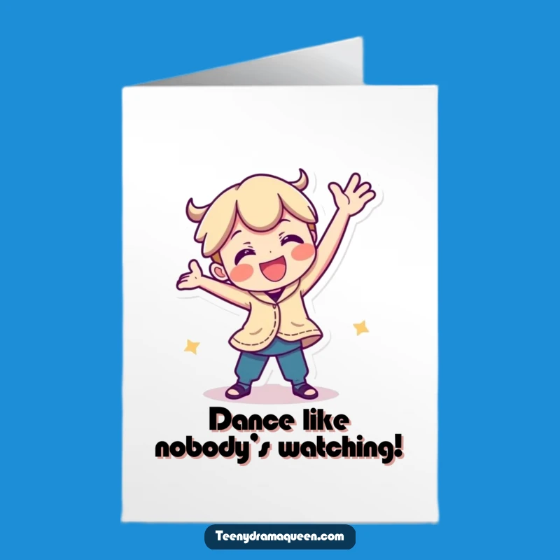 Free Printable Birthday Card: Funny Dancing Character, Hilarious Downloadable Party Gift