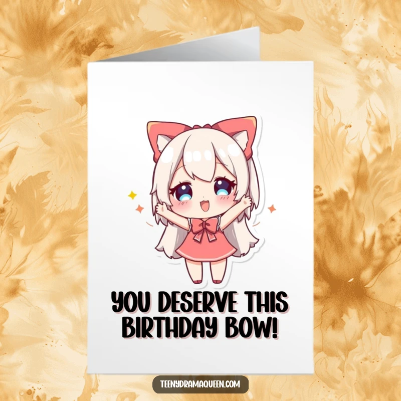 Funny Free Printable Birthday Card: A cheerful character taking a deep, dramatic bow, receiving applause for their special day.