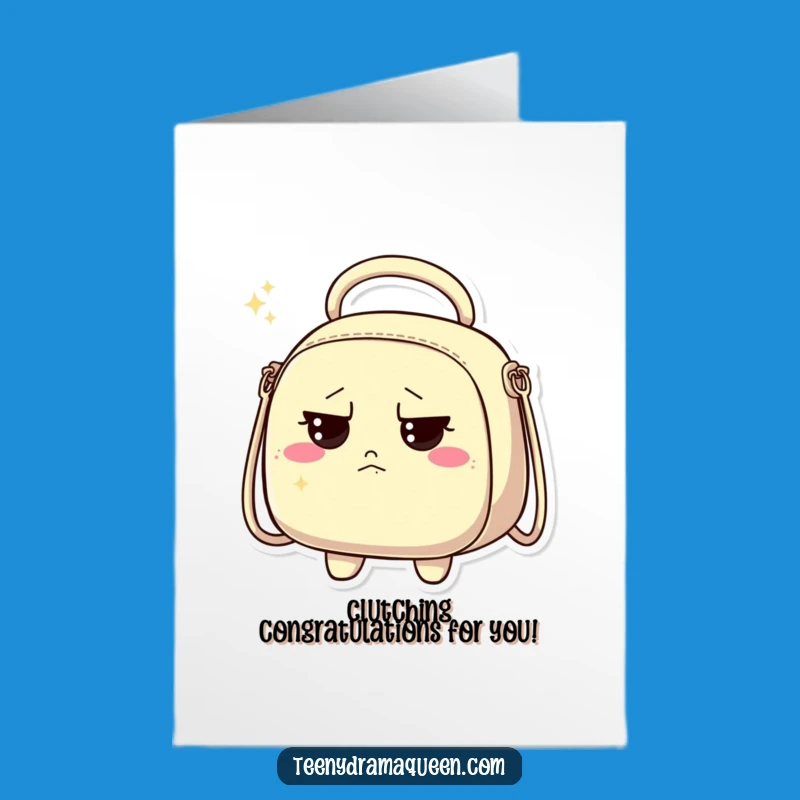 Free Printable Congrats Card: Grumpy Handbag, Funny Downloadable for Sassy Success