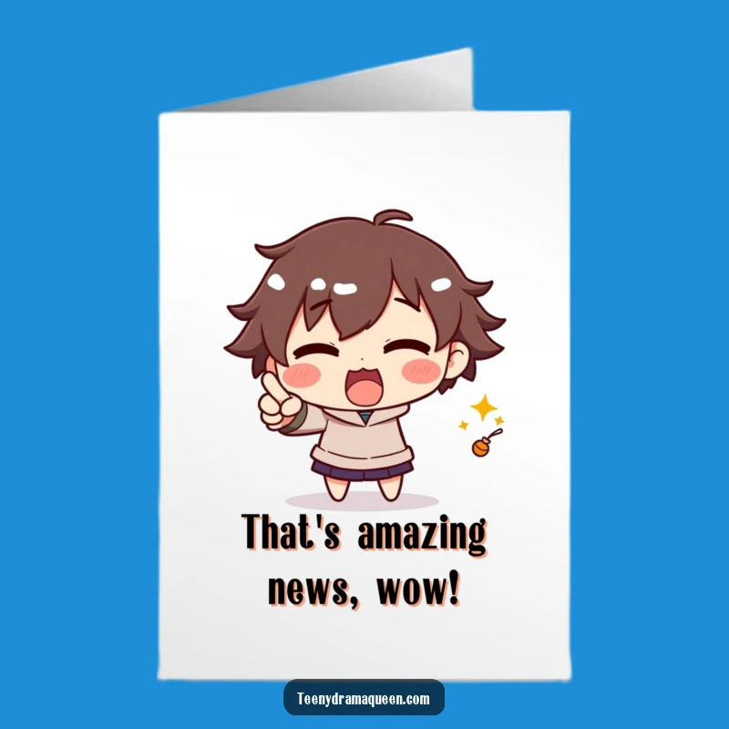 Free Printable Congrats Card: Pointing Character, Wow-Worthy Downloadable Gift