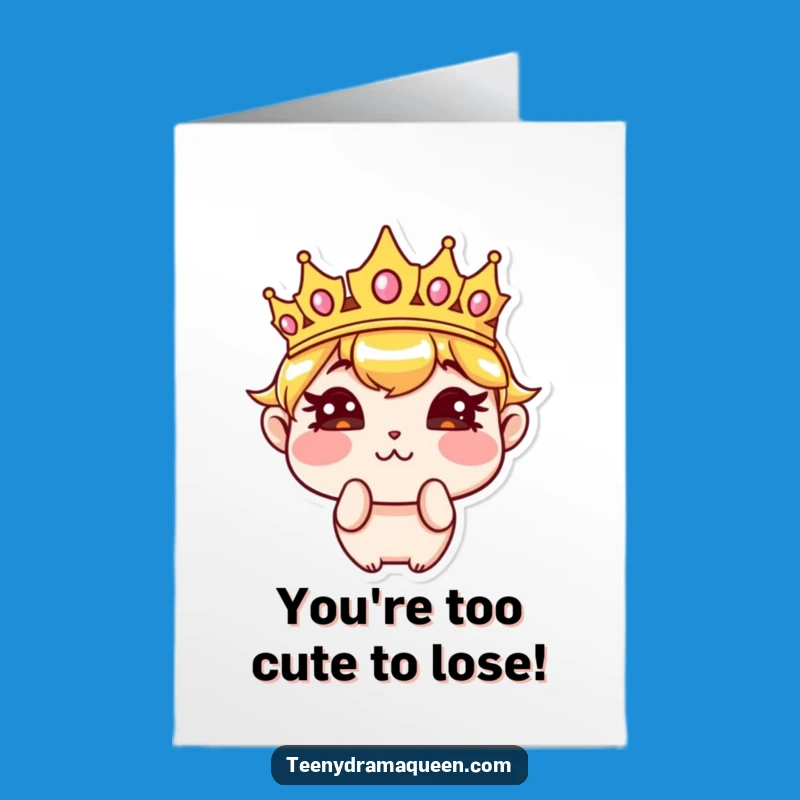 Free Printable Congrats Card: Sassy Crown Pouting Over Your Success