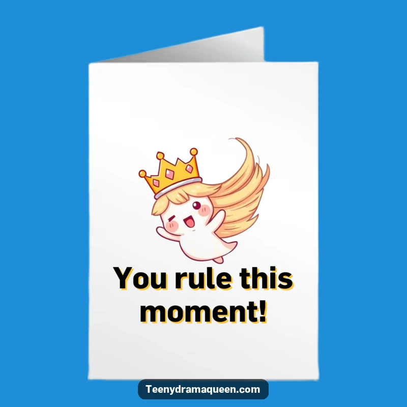 Free Printable Congrats Card: Triumphant Crown Flying High Congrats Printable for Success