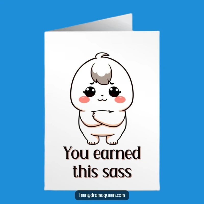 Free Printable Pouty Kawaii Congrats Card - Sarcastic Downloadable Gift for Achievements