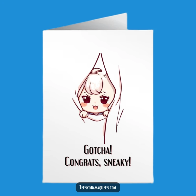 Free Printable Congrats Card: Sneaky Smirk - Funny Downloadable Gift for Big News!