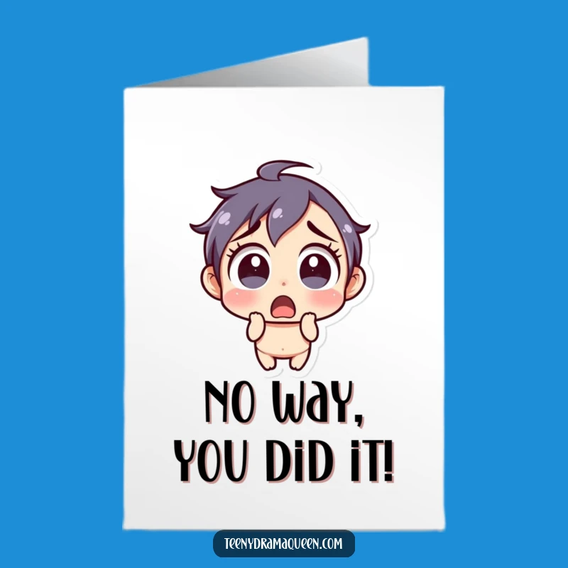 Free Printable Congrats Card: Shocked Expression for Unbelievable Achievements, Downloadable