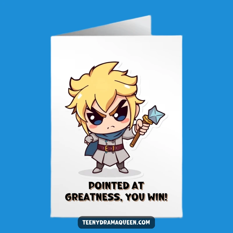 Free Printable Congrats Card: Accusing Scepter Points to Your Win